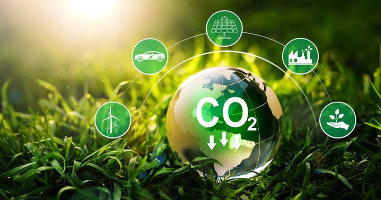 Sustainable development and green business based on renewable energy. Reduce CO2 emission concept. Renewable energy-based green businesses can limit climate change and global warming