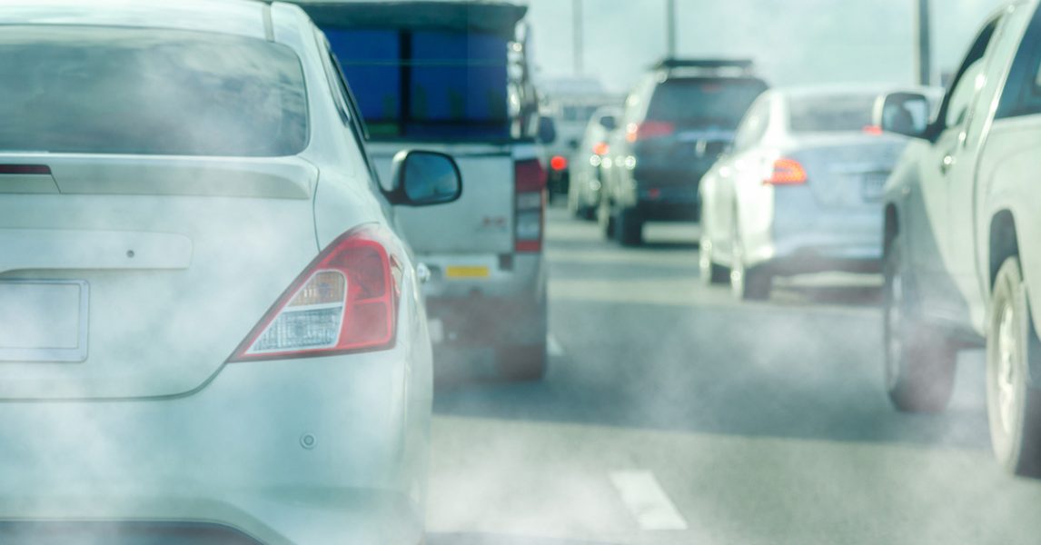 Car exhaust smoke